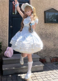 Dream Land - The Girl's Secrets - Vintage Doll Heart Polka Dot Sweet Lolita JSK and OP Dress