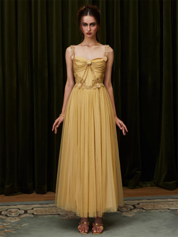 LaceMade - Nile River Rose - Egyptian Style Party Prom Dress Casual Classic Luxury Lolita Fishbone JSK