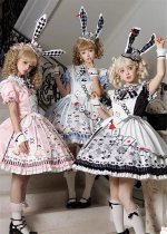 Yingluofu - Alice - Vintage Doll Sweet Lolita OP Dress Set