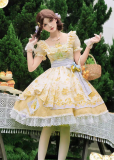 Yingluofu - Small Lemons - Casual Sweet Lolita OP Dress Full Set