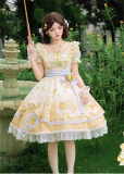 Yingluofu - Small Lemons - Casual Sweet Lolita OP Dress Full Set