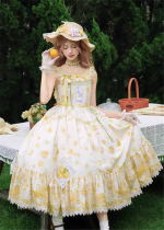 Yingluofu - Small Lemons - Casual Sweet Lolita JSK Full Set