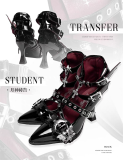 Transfer Student - Prayer to Luna - Cross Halloween Gothic Pointed Buckle High Heel Lolita Shoes