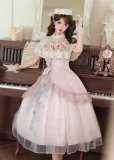 Unknown Star - Ode to the Rose - Elegant Classic Lolita Dress Topwear, Skirt and Necklace Set
