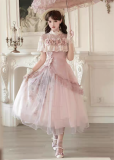 Unknown Star - Ode to the Rose - Elegant Classic Lolita Dress Topwear, Skirt and Necklace Set