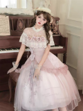 Unknown Star - Ode to the Rose - Elegant Classic Lolita Dress Topwear, Skirt and Necklace Set