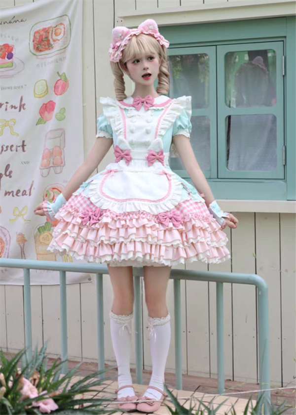 Cat Macaron - Kawaii Maid Sweet Lolita OP Dress and Accessories