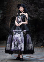Bone Magic - Elegant Classic Gothic Lolita Corset Topwear and Skirt Set