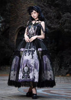 Bone Magic - Elegant Classic Gothic Lolita Corset Topwear and Skirt Set