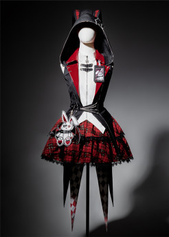 Neverland of the Girl - Rocky the Bunny - Sweet Punk Lolita Hooded Vest Jacket, Topwear and Skirt Set