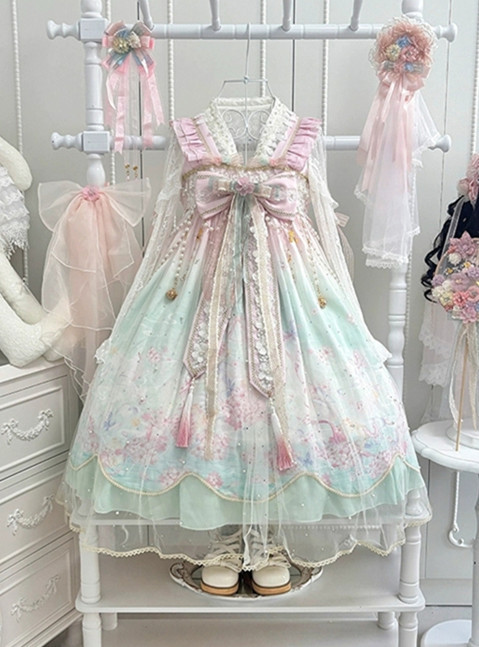 Twinkle Wink - Ocean and Monn - Sweet Qi Lolita JSK, Blouse and Accessory Set