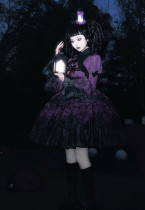 KiwiKitty - Eight-eyed Priest - Embroidery Spider Gothic Lolita JSK, Corset Skirt, Bolero, Topwear and Blouse
