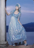 Cyan Lolita - Singing of the Mermaids - Elegant Palace Classic Lolita OP Dress