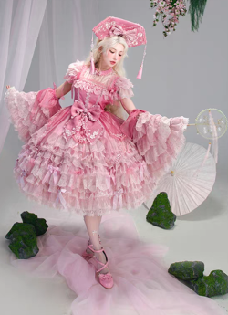 Flowers and Pearl Box - The Legend of Zhen Huan - Gorgeous Embroidery Princess Rococo Classic Qi Lolita OP Dress and JSK