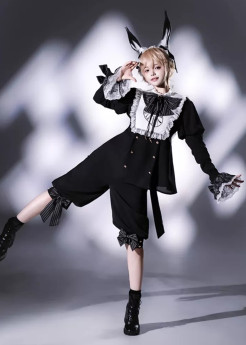 CastleToo - The Rabbit Hole - Boystyle Prince Konoda Ouji Lolita Blouse and Shorts Set and Rabbit Headwear