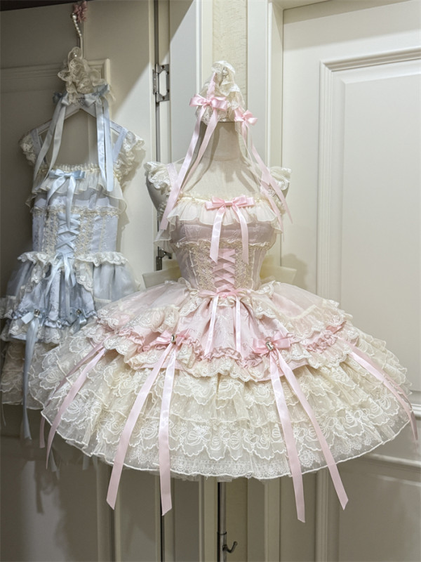 Sugar Girl - Ribbon Love - Ballet Sweet Lolita JSK with A Big Back Bow