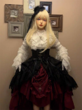 Nightingale Girl - The Taboo of Immortality - Gorgeous Gothic Lolita Blouse, Skirt, Corset Overskirt and Hat