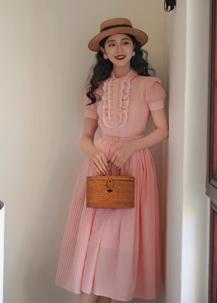 Ching's Closet - Elegant Herben Bubble Sleeves High Waist A shape Casual Classic Lolita OP Dress (S/Light Green) Ching's Closet - Elegant Herben Bubble Sleeves High Waist A shape Casual Classic Lolita OP Dress (S/Light Green)