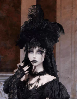 Blood Supply - Day of Mourning - Gorgeous Halloween Gothic Lolita Hat