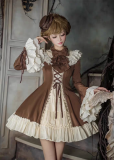 Withpuji - Walnut Box - Vintage Elegant Casual Classic Lolita OP Dress Set