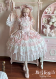 Wedding Poem - Gorgeous Sweet Tea Party Princess Wedding Rococo Lolita JSK, Bonnet and A Bow Tailing