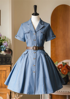 Forest Wardrobe - Western Letters - Retro Cowboy Casual Classic Lolita OP Dress