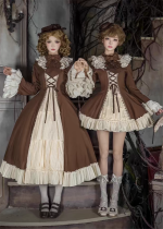 Withpuji - Walnut Box - Vintage Elegant Casual Classic Lolita OP Dress Set