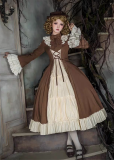 Withpuji - Walnut Box - Vintage Elegant Casual Classic Lolita OP Dress Set
