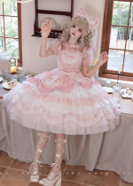 Wedding Poem - Gorgeous Sweet Tea Party Princess Wedding Rococo Lolita JSK, Bonnet and A Bow Tailing