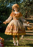 Flowers and Pearl Box - Autumn Harvest in The Wild - Countryside Casual Classic Lolita OP Dress, JSK, Sweater and Apron