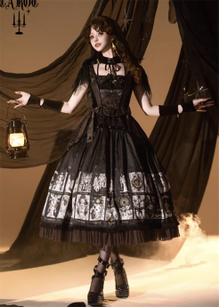 LilithHouse - Ode Tarot - Detachable Hood Gothic Lolita OP Dress