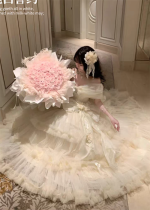 Sweet Peach and White Tea - Pure White Oath - Dreamy Elegant Romantic Princess Wedding Rococo Lolita JSK and Accessories