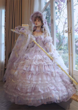 Cat Fairy - A Princess On The Lam - Gorgeous Tea Party Princess Wedding Rococo Lolita JSK with Arm Sleeves (Plus Long Version)