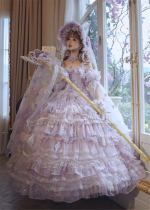 Cat Fairy - A Princess On The Lam - Gorgeous Tea Party Princess Wedding Rococo Lolita JSK with Arm Sleeves (Plus Long Version)