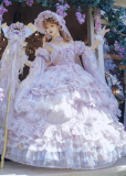 Cat Fairy - A Princess On The Lam - Gorgeous Tea Party Princess Wedding Rococo Lolita JSK with Arm Sleeves (Plus Long Version)