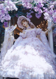 Cat Fairy - A Princess On The Lam - Gorgeous Tea Party Princess Wedding Rococo Lolita JSK with Arm Sleeves (Plus Long Version)