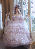 Cat Fairy - A Princess On The Lam - Gorgeous Tea Party Princess Wedding Rococo Lolita JSK with Arm Sleeves (Plus Long Version)