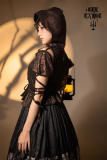 LilithHouse - Ode Tarot - Witch Hooded Off The Shoulder Gothic Lolita Blouse