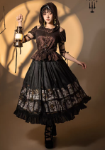 LilithHouse - Ode Tarot - Falbala Gothic Lolita Long Skirt