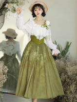 Sweet Promise - Sweet Palace Style Neo Chinese Style Casual Daily Classic Lolita Blouse and Corset Skirt Set