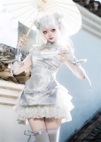 Neverland of the Girl - Silvermoon - Casual Chinese Qi Lolita JSK, Shorts and Apron Set
