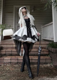 Xiaoxin - Y2K Gothic Lolita Hooded Bolero, Topwear Jacket and Skirt Set