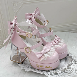Love Letter Message - Elegant Round Toe Platform Chunky Heel Mary Jane Sweet Lolita Shoes