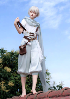 Galactic Explorer - Greece Boystyle Prince Ouji Lolita Topwear, Salopettes, Shawl and Waist Bag Set