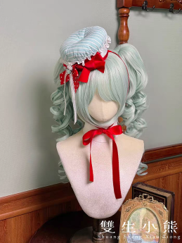 Twins Bear - Take a Bite of The Cake - Sweet Lolita A Bow Tailing, Headbow and Chef Hat