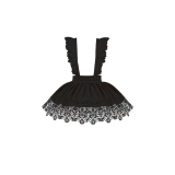 Withpuji - Night Melody - Nun Gothic Lolita OP Dress, Apron, Necklace and Bow Brooch