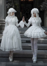 Withpuji - Fallen into Heaven - White Gothic Lolita OP Dress Set