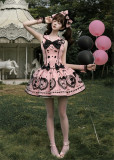 Alice Girl - Brown Sugar Bear - Sweet Lolita Halter JSK Dress, JSK Dress and OP Dress