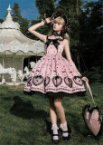 Alice Girl - Brown Sugar Bear - Sweet Lolita Halter JSK Dress, JSK Dress and OP Dress