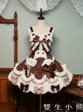Twins Bear - Frosted Sugar Rabbit - Sweet Lolita Overall Dress and JSK